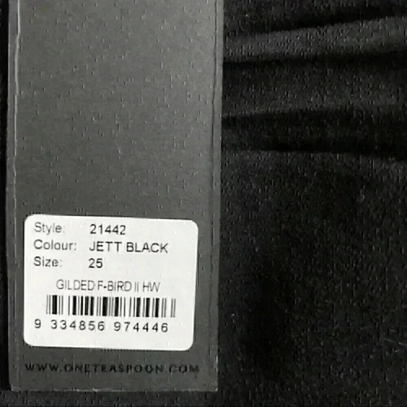 One Teaspoon Jean 25 Jett Black Gilded Freebirds II High Rise Skinny Stretch NWT - Picture 4 of 7